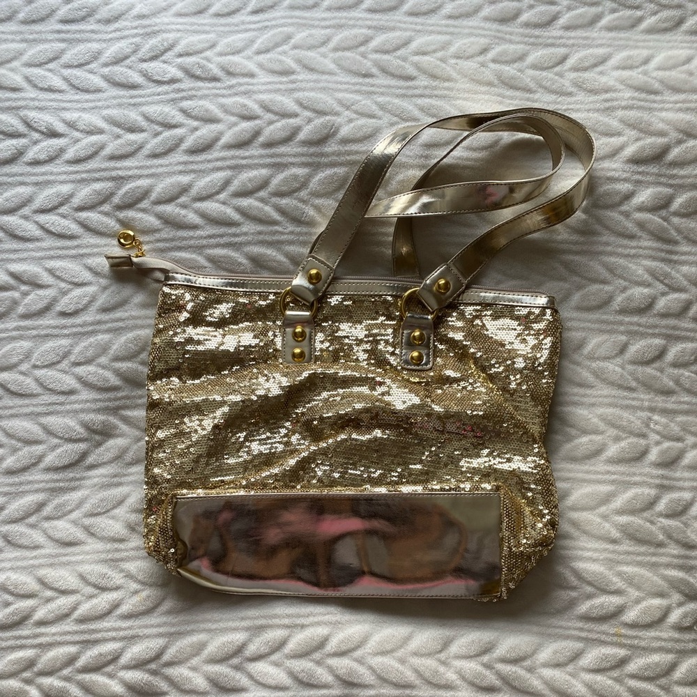 Gold sequin shoulder bag - Picture 2 of 4